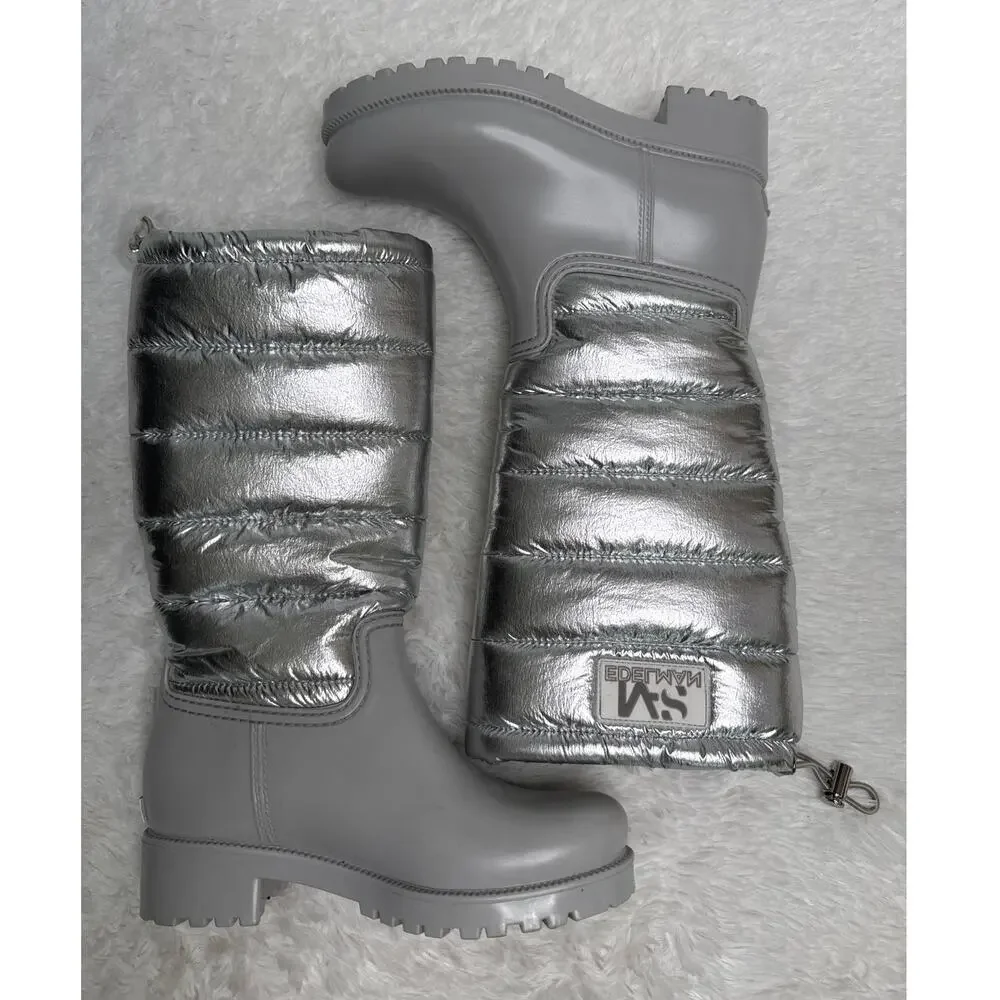 Sam Edelman Silver Puffer Winter Boots – Sam Weather – Women’s 7M